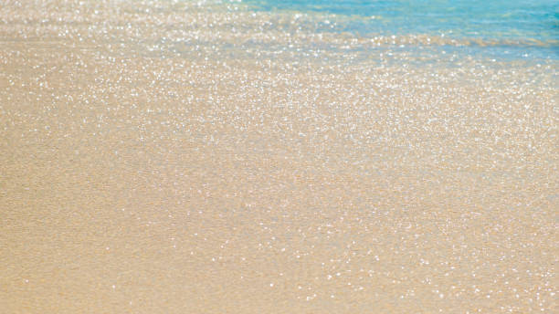istock Blue ocean wave on sandy beach, sea water background, vacation concept 1094113720