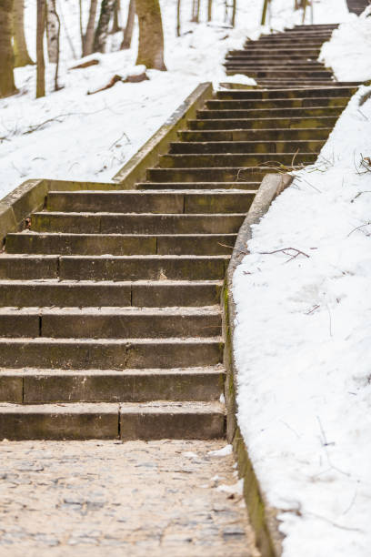 istock Stairs in winter public park 1094113772