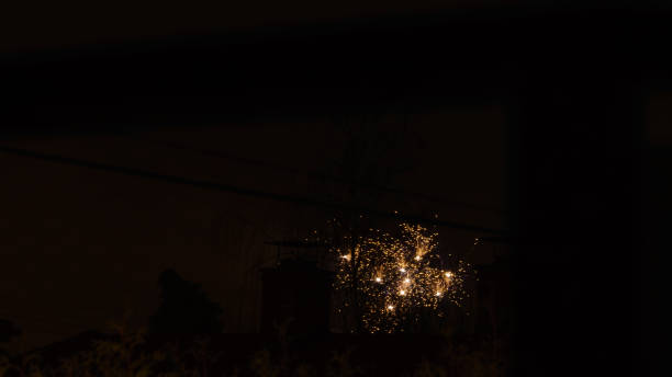 istock Fireworks on the night sky above the houses 1094114538