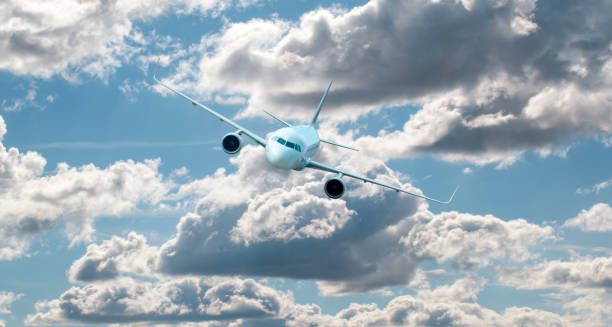istock White Airplane in the sky 1094116998