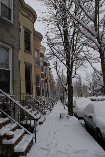 istock Baltimore City - Row Homes in Winter 1094121454