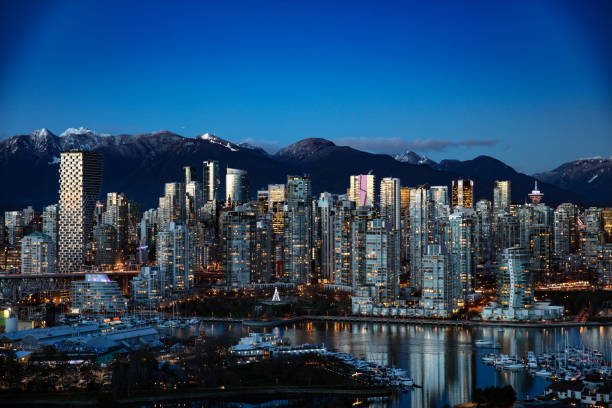 Vancouver Canada twilight skyline Vancouver Canada twilight skyline Vancouver House vancouver canada stock pictures, royalty-free photos & images