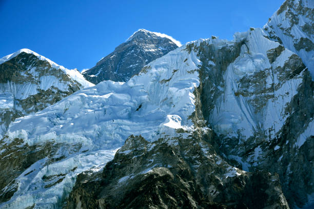 Peak of Mount Everest stock photo