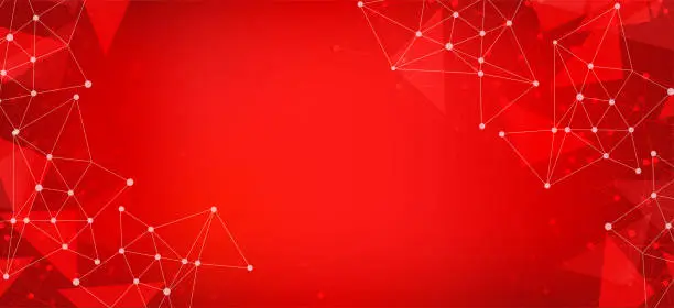 Vector illustration of Abstract red geometric background