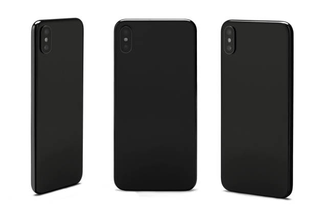 Rear View Smart Phones Isolated on White