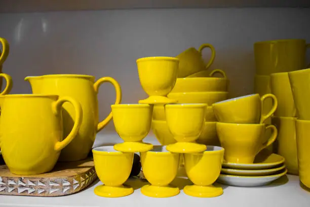 Stylish Yellow Eggcups and cups