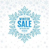 istock Winter sale, snowflake frame with text 1094158064