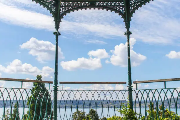 Pavilion on a hill with beautiful view at the Bodensee lake