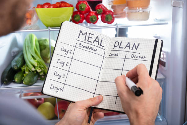 istock Person Writing On Notepad Near Refrigerator 1094164668