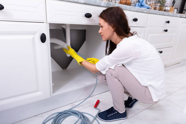 istock Woman Cleaning Clogged Sink Pipe 1094170766