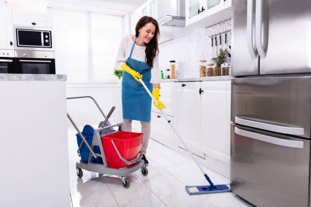 istock Janitor Cleaning Floor With Mop 1094170896
