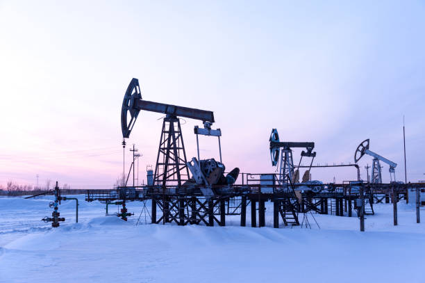 istock Pump jack. Extraction of oil. Petroleum concept. 1094171426