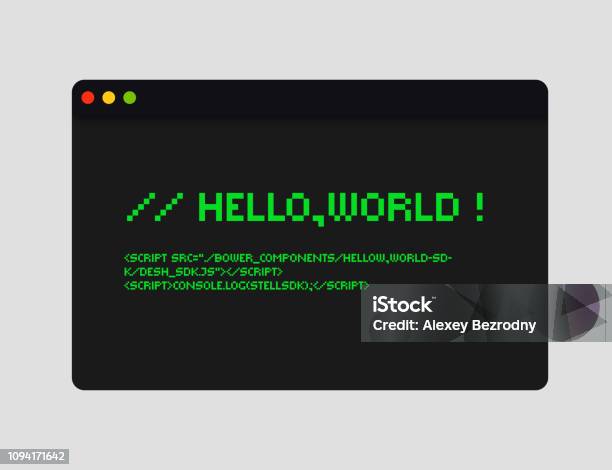 Coder Gif Helloworld Hello World Code Illustration Stock Illustration - Download Image Now ...