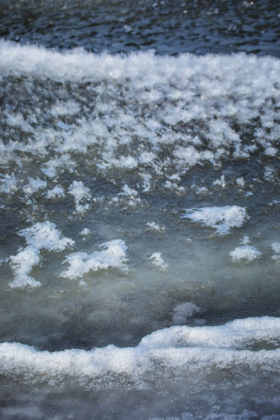 istock Ice crystals at frozen lake, natural pattern 1094184604