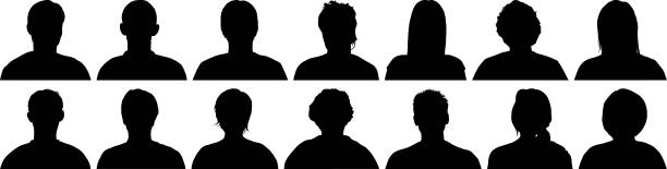 Highly Detailed Heads Highly detailed head silhouettes. head stock illustrations