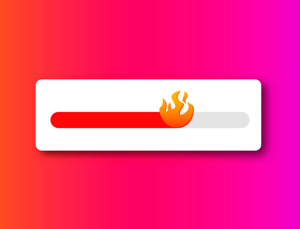 Hot level slider . Love emotions poll Hot level slider . Love emotions poll . Fire slide bar like story or stories concept positive negative slide stock illustrations