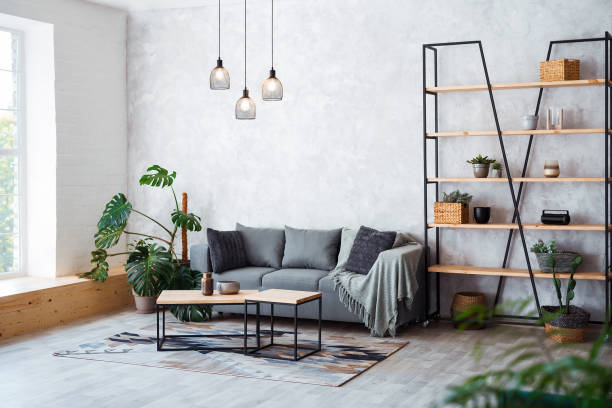 istock Interior of modern living room with comfortable sofa 1094189952