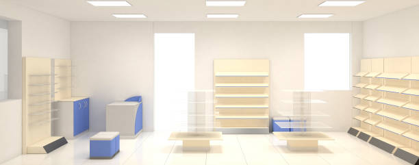 istock shop, mall, shopping mall, interior visualization, 3D illustration 1094190382