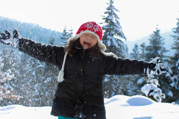 istock Happy little girl in snow 1094191076