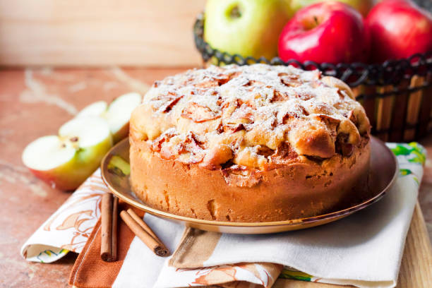 istock Homemade apple pie with cinnamon on the plate 1094191398