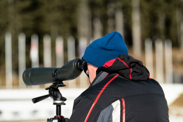 istock Biathlon Coach Watches the Shooting Training 1094202304