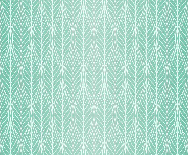 Vector illustration of Vector Leaves Seamless Pattern. Abstract Grid Background. Geometric texture.