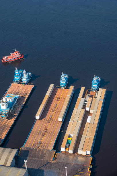 istock Ferry anchored in the port 1094216804