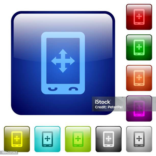 Move Button Mobile Mobile Move Gesture Color Square Buttons Stock Illustration - Download ...