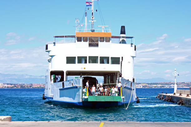 Preko, Croatia - June 26, 2011: A large ferry in the port of Preko on the island of Ugljan, Croatia