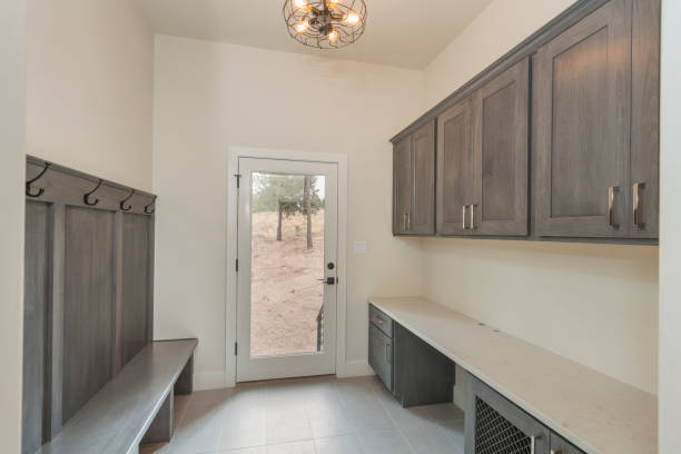 Modern Mud Room stock photo