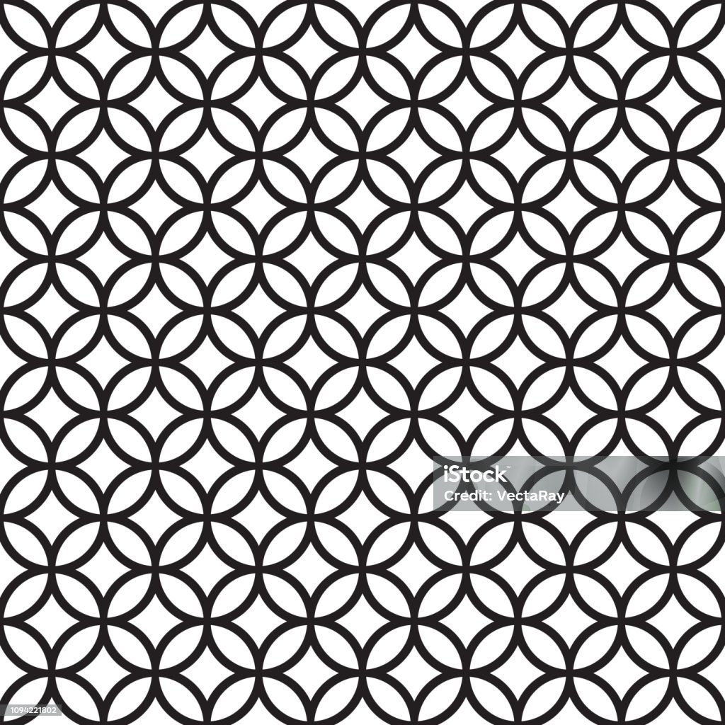 Cercla Pattern Seamless Intersecting Geometric Vintage Circle Pattern Stock ...