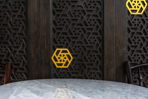 istock Grey marble floor  texture for display  your products with traditional brown windows at background. 1094223738