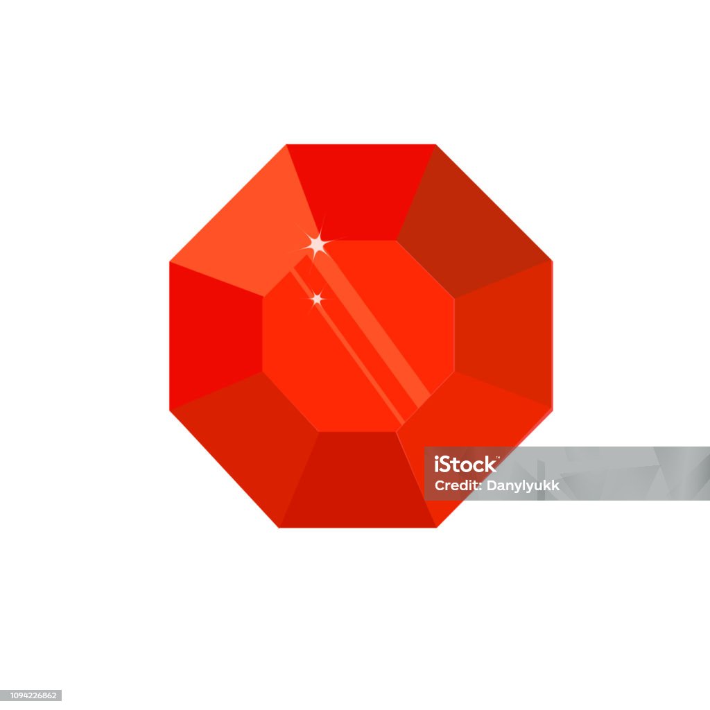 Ruby Red Objects Faceted Red Ruby Object Isolated On White 3d Design Element Stock ...