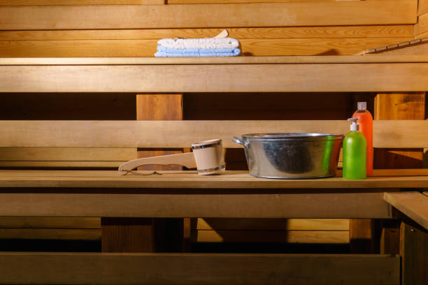 istock Interior of a modern Russian banya 1094235576