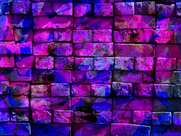 istock Colorful surreal world. Virtual graffiti. Abstract image, drawn on a photo of a brick wall. 1094243396