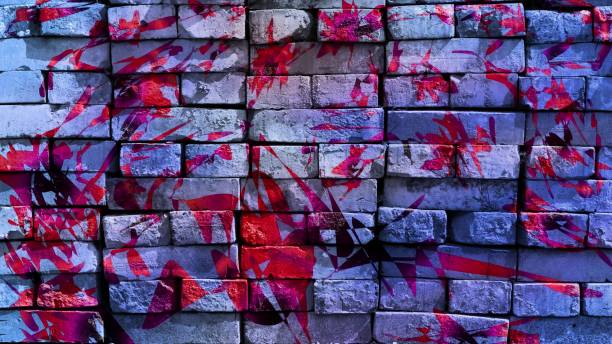 istock Colorful surreal world. Virtual graffiti. Abstract image, drawn on a photo of a brick wall. 1094243476
