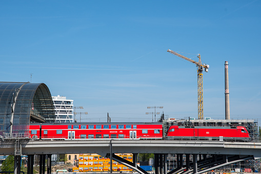 Berlin Germany - April 22. 2018: DB regional train at Berlin central train station