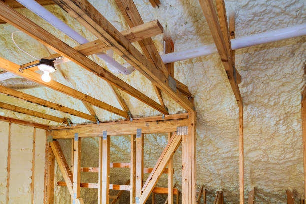 istock Foam plastic insulation installed in the sloping ceiling of new frame house. 1094245166