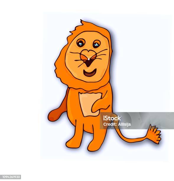 Isolated Little Lion Cub On White Background In Vector Stock Illustration - Download Image Now