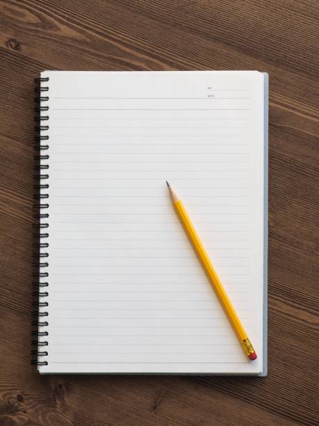 lápis e caderno branco - workbook notebook pen ballpoint pen - fotografias e filmes do acervo