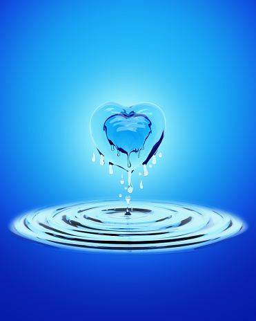 Wave Splash Of Fresh Blue Water In Form Of Heart Shape Concept For Love Or  Valentine 3d Rendering Illustration Stock Photo - Download Image Now -  iStock