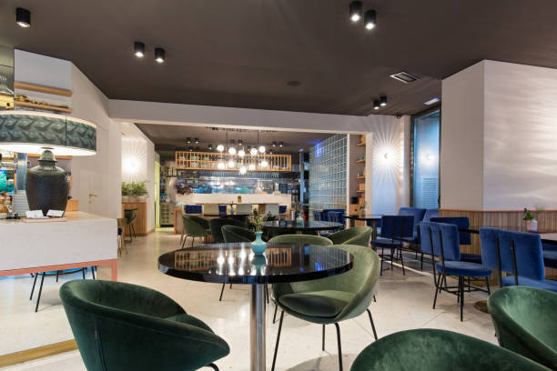 istock Modern restaurant interior in city center 1094275572