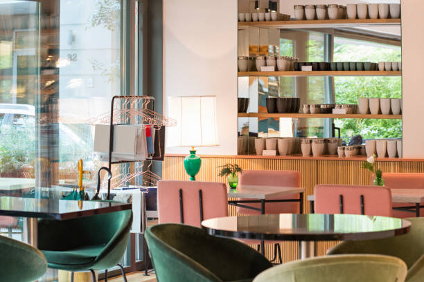 istock Modern restaurant interior in city center 1094276836