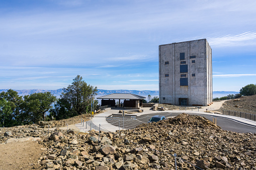 Restoration works of the area surrounding the Radar tower left standing on top of Mount Umunhum, Sierra Azul OSP, Santa Clara county, California