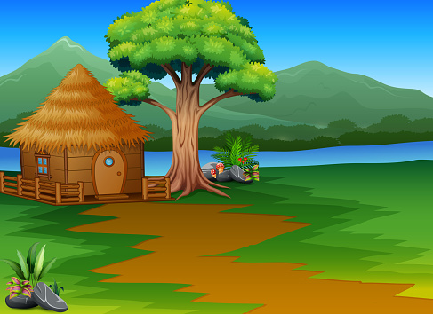 Ilustración de Cabaña Bosque Dibujos Animados Por El Río Con Fondo De Paisaje De Montañas y más Vectores Libres de Derechos de Bosque - iStock Ilustración de Cabaña Bosque Dibujos Animados Por El Río Con Fondo De Paisaje De Montañas y más Vectores Libres de Derechos de Bosque - iStock