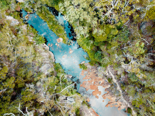 istock Bushland swimming spot aerial views 1094295870