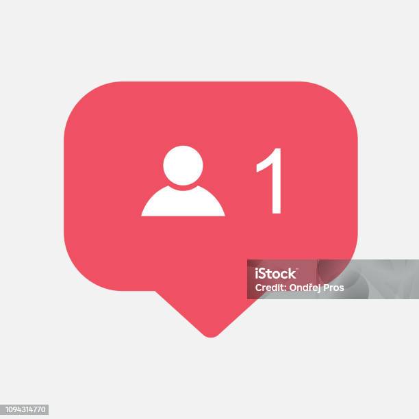Counterfriend Request Quantity Follower Notification Symbol Instagram Buton For Social Media Stock Illustration - Download Image Now