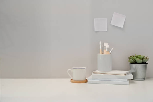 istock Minimalist workplace supplies and copy space. 1094325382