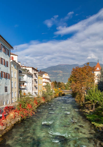 istock Rienz river in old town of Bruneck 1094342796