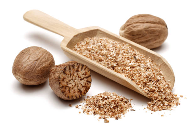 istock Nutmeg and granules in wooden scoop 1094343180